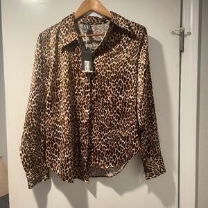 Large animal print long sleeve shirt